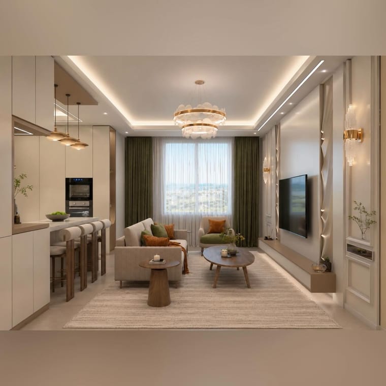 جدار معيشة — تصميم رقم ١٨: وحدة تلفزيون وتخزين